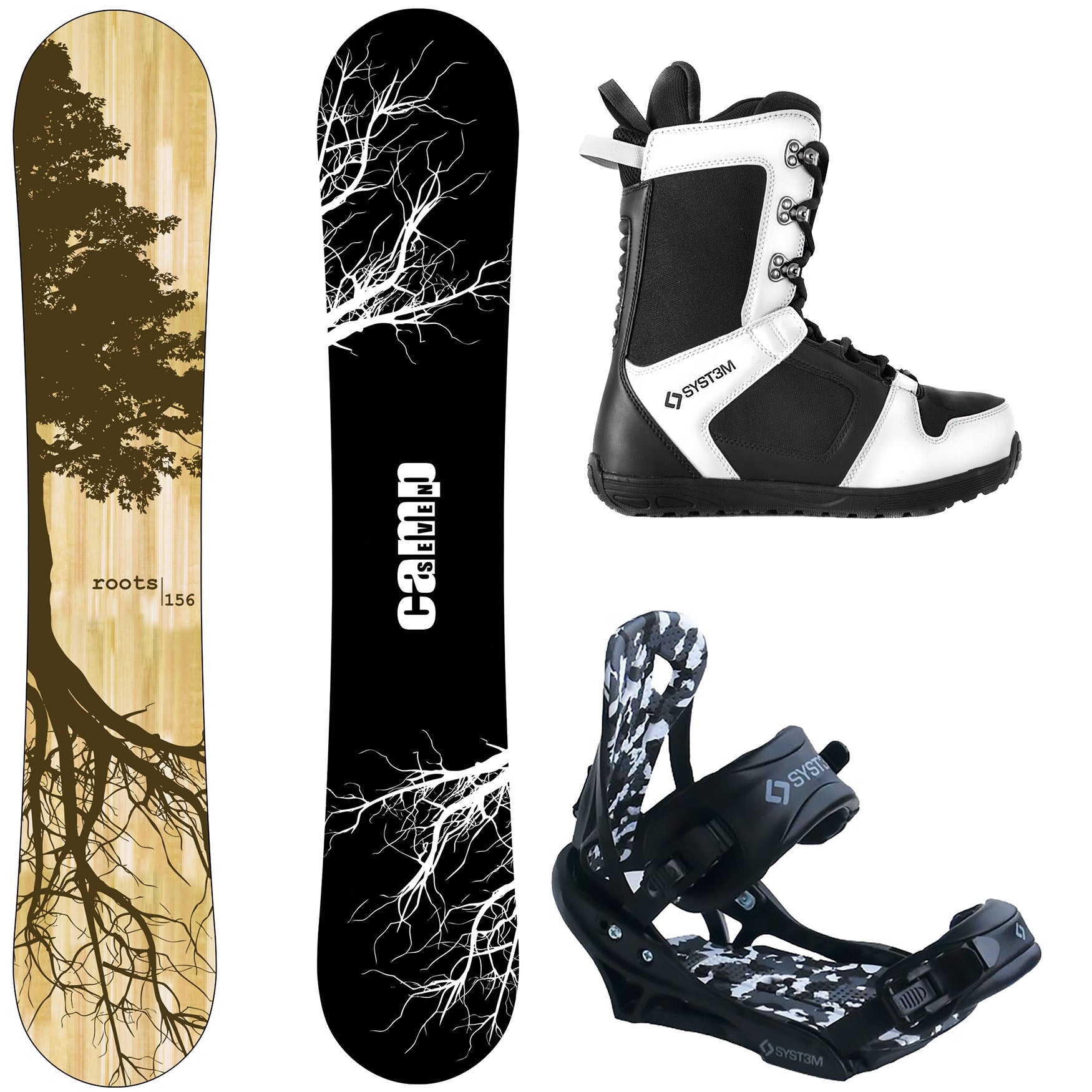 2026 Complete Snowboard Package - Camp Seven Roots, APX Boots, APX
