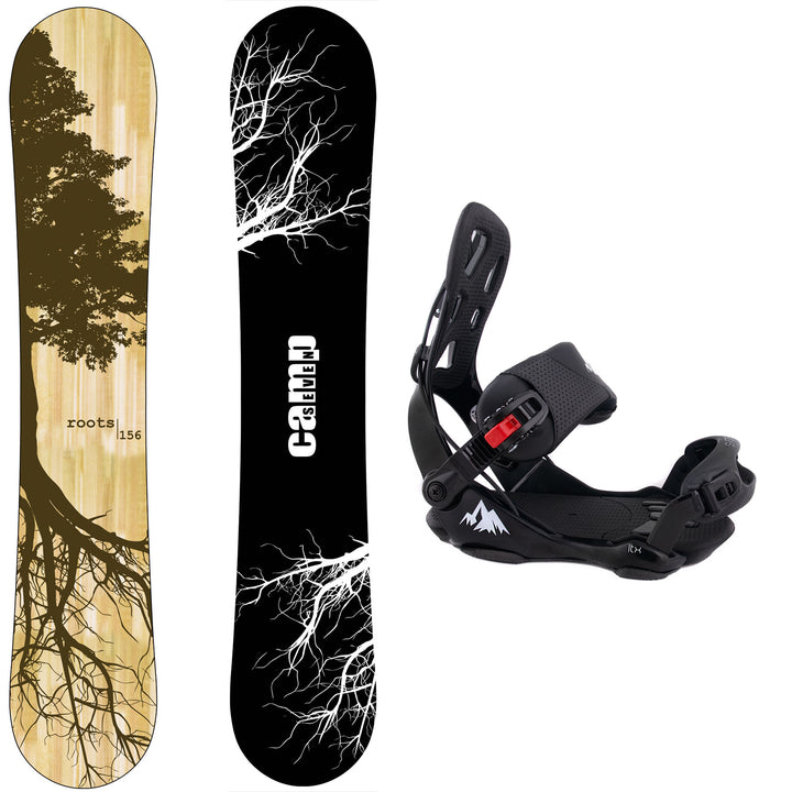 Camp Reven Roots Snowboard,  LTX Rear Entry Bindings - Men's Snowboard & Binding Package