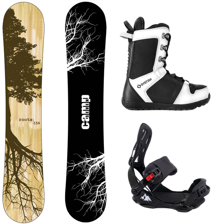 Camp Seven Roots Snowboard, APX Boots, LTX Bindings - Men's Complete Snowboard Package 2026