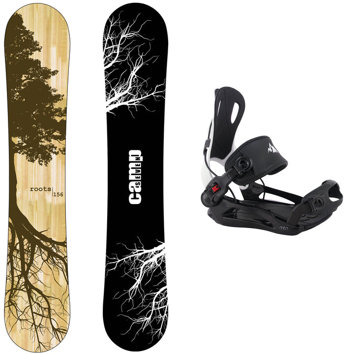 Camp Seven Roots Snowboard, MTN Rear Entry Bindings - Men's Snowboard & Binding Package