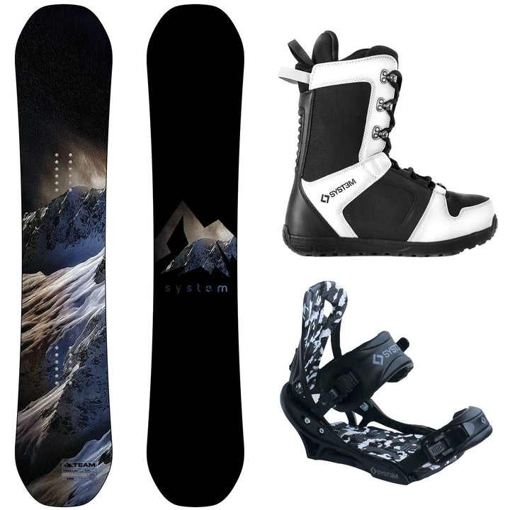 System Team Snowboard, APX Boots, APX Bindings - Men's Complete Snowboard Package 2027
