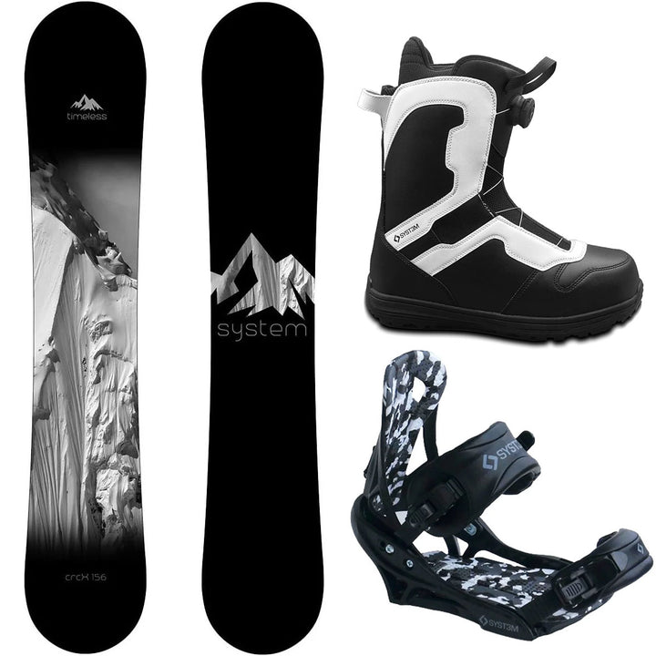 System Timeless Snowboard, Pro Twist Boots, APX Bindings - Men's Complete Snowboard Package