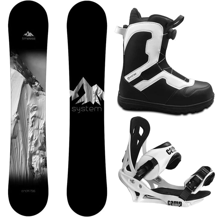 System Timeless Snowboard, Pro Twist Boots, Summit Bindings - Men's Complete Snowboard Package