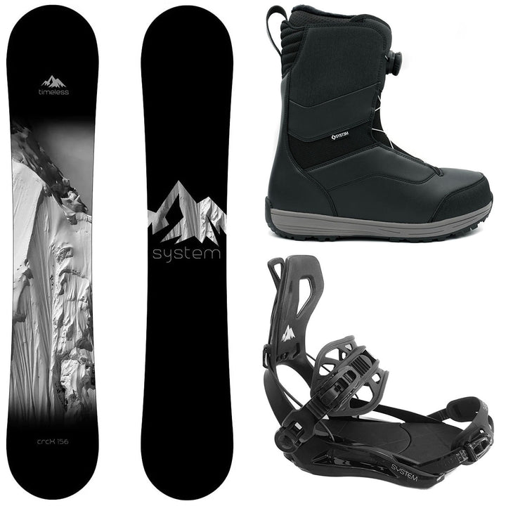 System Timeless Snowboard, Pro Twist Boots, Ultra Bindings - Men's Complete Snowboard Package 2027