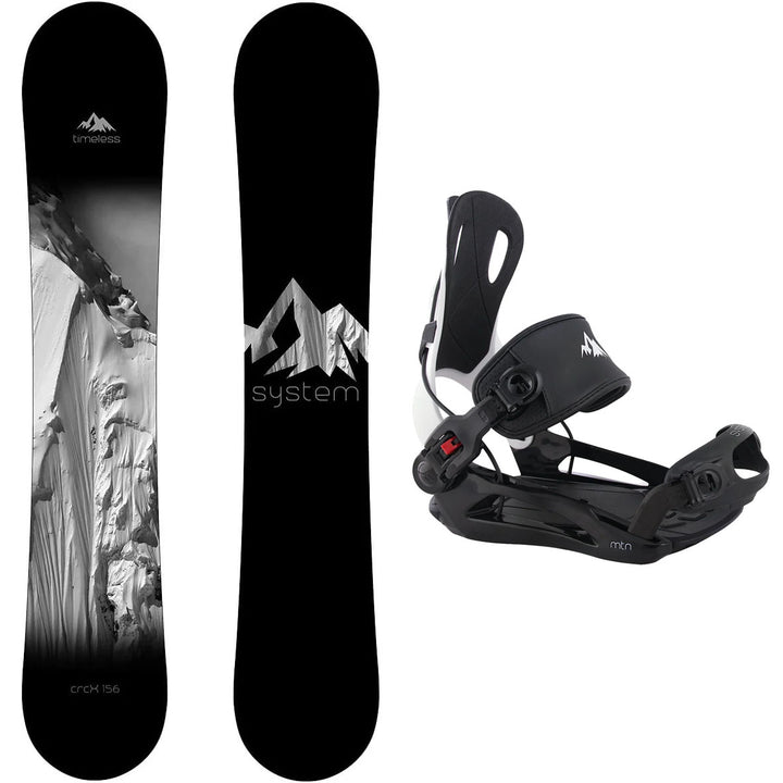 System Timeless Snowboard,  MTN Rear Entry Bindings - Men's Snowboard & Binding Package