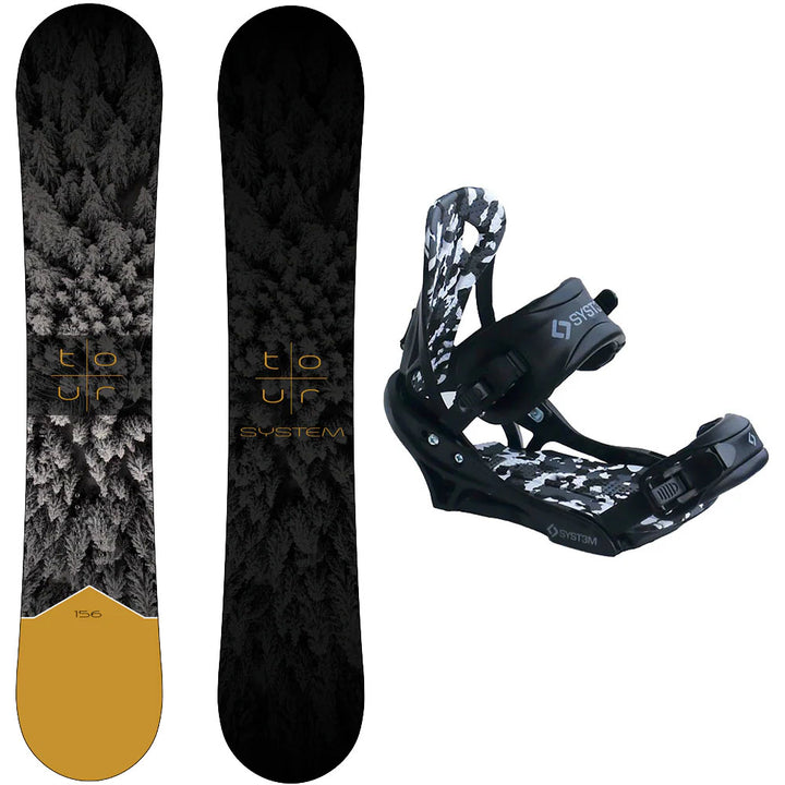 System Tour Snowboard, APX Bindings - Men's Snowboard & Binding Package