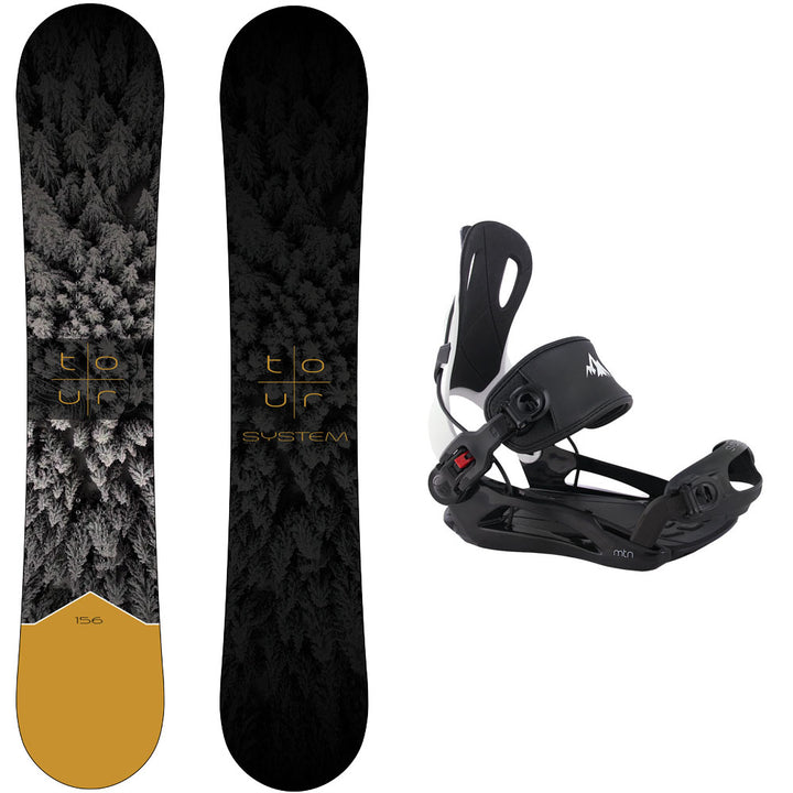 System Tour Snowboard,  MTN Rear Entry Bindings - Men's Snowboard & Binding Package