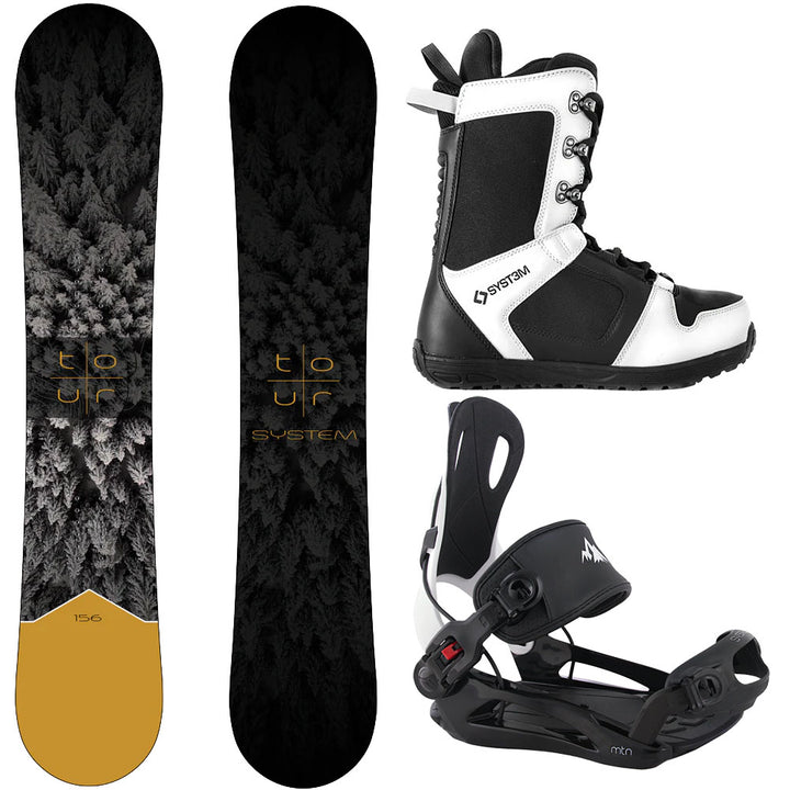 System Tour Snowboard, APX Boots, MTN Bindings - Men's Complete Snowboard Package