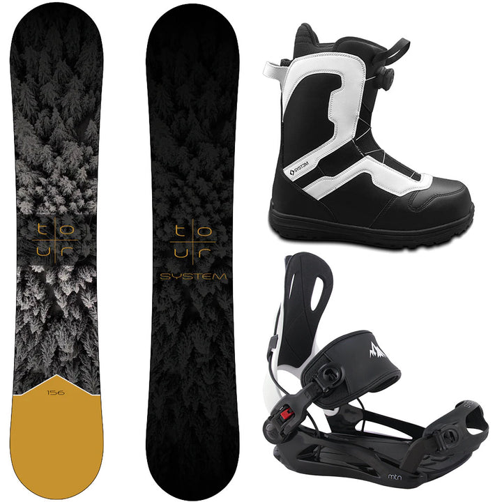 System Tour Snowboard, Pro Twist Boots, MTN Bindings - Men's Complete Snowboard Package