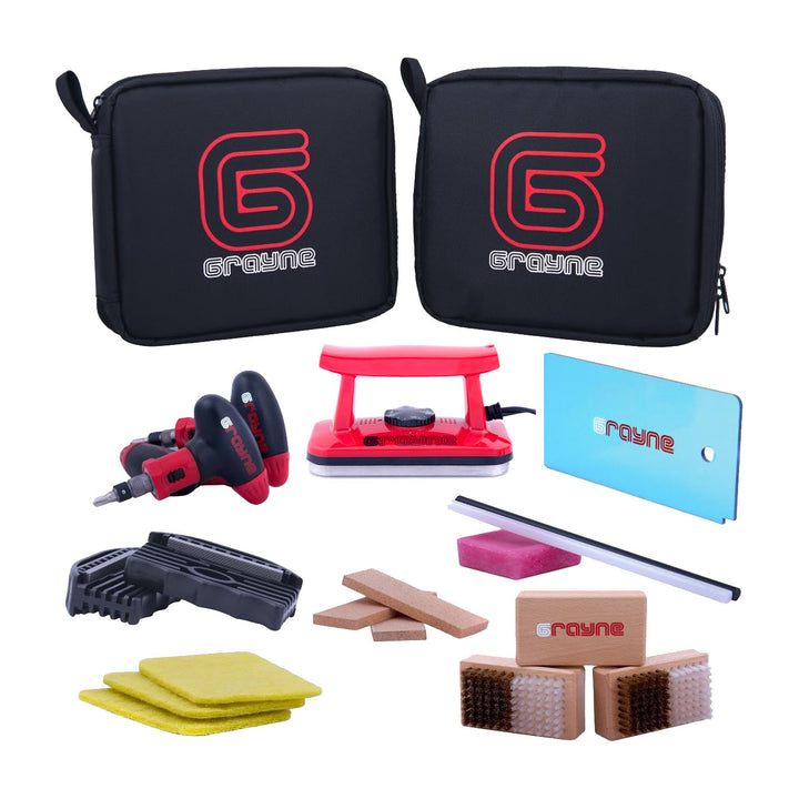 Grayne Ski and Snowboard Tuning Kit w/Waxing Iron