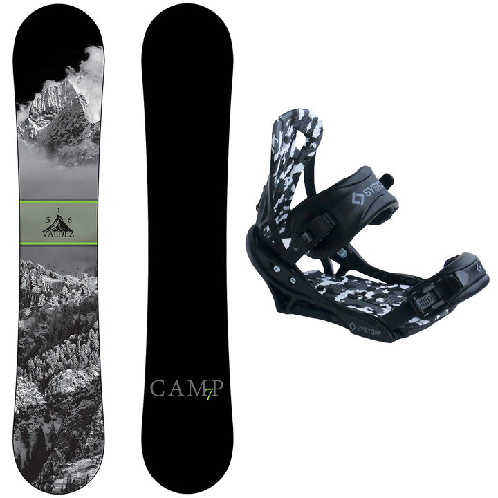 Camp Seven Valdez Snowboard, APX Bindings - Men's Snowboard & Binding Package
