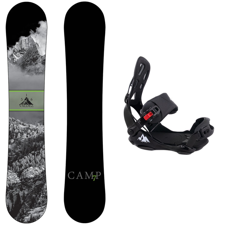 Camp Seven Valdez Snowboard, LTX Rear Entry Bindings - Men's Snowboard & Binding Package