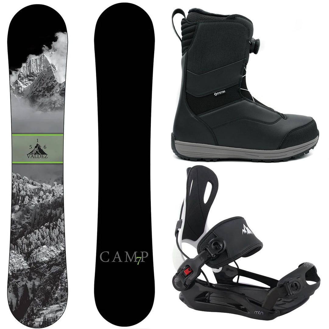 Camp Seven Valdez Snowboard, Team Twist Boots, MTN Bindings - Men's Complete Snowboard Package 2027