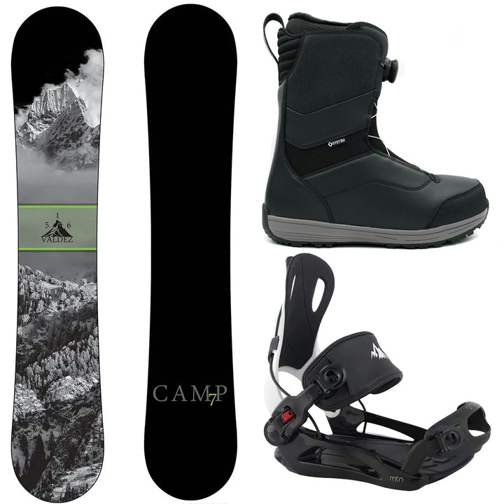 Camp Seven Valdez Snowboard, Team Twist Boots, MTN Bindings - Men's Complete Snowboard Package 2027