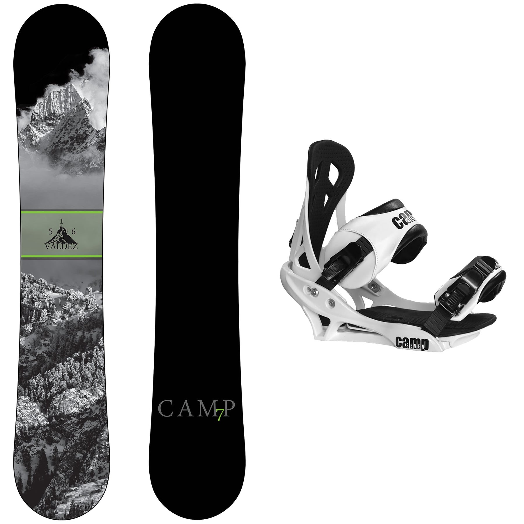 Camp Seven Valdez Snowboard, Summit Bindings