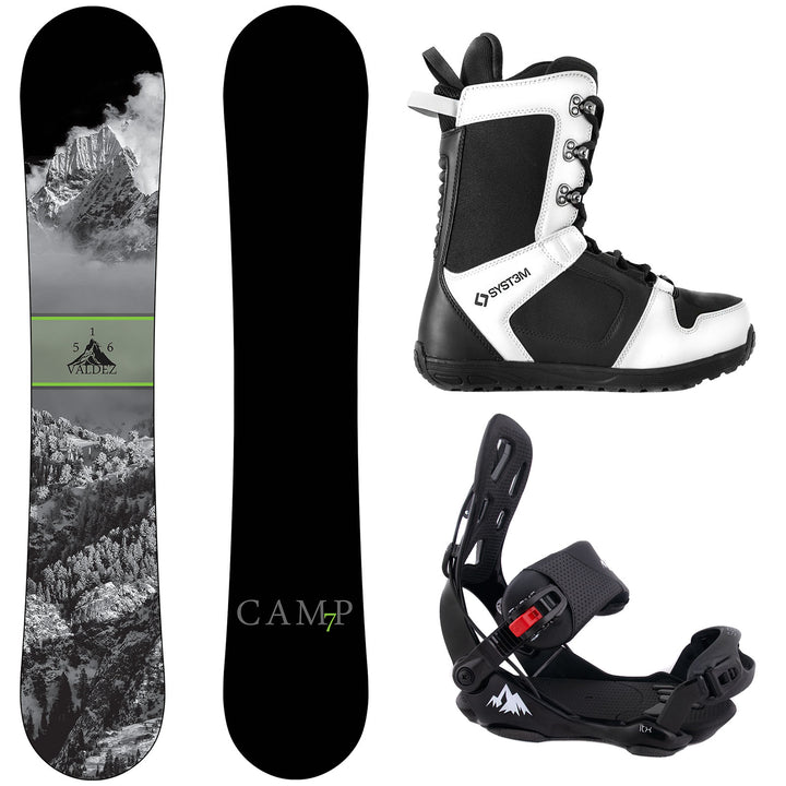 Camp Seven Valdez Snowboard, APX Boots, LTX Bindings - Men's Complete Snowboard Package 2026